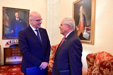 Συνάντηση του Νίκου Δένδια με τον Αμερικανό Γερουσιαστή Bob Menendez
