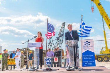 Defence Minister, U.S. Ambassador visit works at Alexandroupolis port, stress excellent Greek-U.S. relations