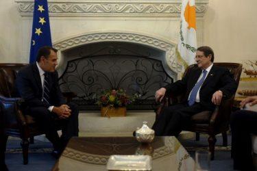 Με τον Πρόεδρο της Κυπριακής Δημοκρατίας, Ν. Αναστασιάδη, συναντήθηκε ο υπουργός Εθνικής Άμυνας, Ν. Παναγιωτόπουλος