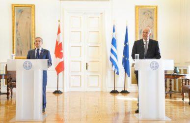 Συνάντηση Νίκου Δένδια με τον Υπουργό Εξωτερικών του Καναδά