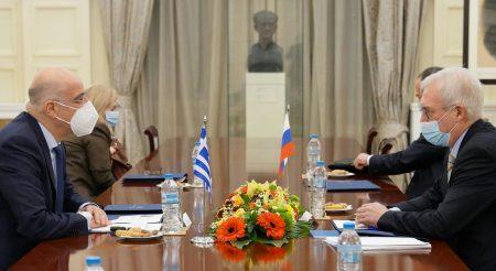Συνάντηση Νίκου Δένδια με τον Ρώσο Υφυπουργό Εξωτερικών Αλεξάντερ Γκρουσκό