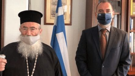 Συνάντηση του Υφυπουργού Εξωτερικών Ανδρέα Κατσανιώτη με τον Αρχιεπίσκοπο Σινά