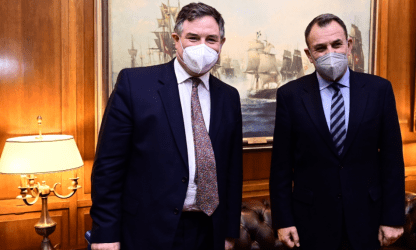 Συνάντηση Νίκου Παναγιωτόπουλου με τον Υφυπουργό Αμύνης του Ηνωμένου Βασιλείου Τζέρεμυ Κιν