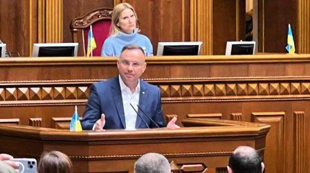 Ο πρόεδρος της Πολωνίας Αντρέι Ντούντα επισκέφθηκε το Κίεβο και μίλησε στο ουκρανικό κοινοβούλιο