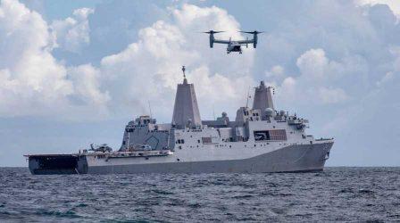 Αλεξανδρούπολη: «Δένει» το USS Arlington (LPD 24) μια ημέρα μετά την πρόκληση των Τούρκων