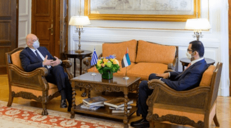 Συνάντηση Νίκου Δένδια με τον υπουργό Βιομηχανίας και Υψηλής Τεχνολογίας ΗΑΕ