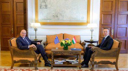 Νίκος Δένδιας στις κοινές δηλώσεις  με τον Ούγγρο ομόλογο του: Θα συνεχίσουμε να απαντάμε στην τουρκική προκλητικότητα