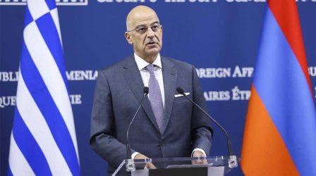 Νίκος Δένδιας από την Αρμενία: Όσοι επιδιώκουν να επανασχεδιάσουν τους χάρτες θα αποτύχουν